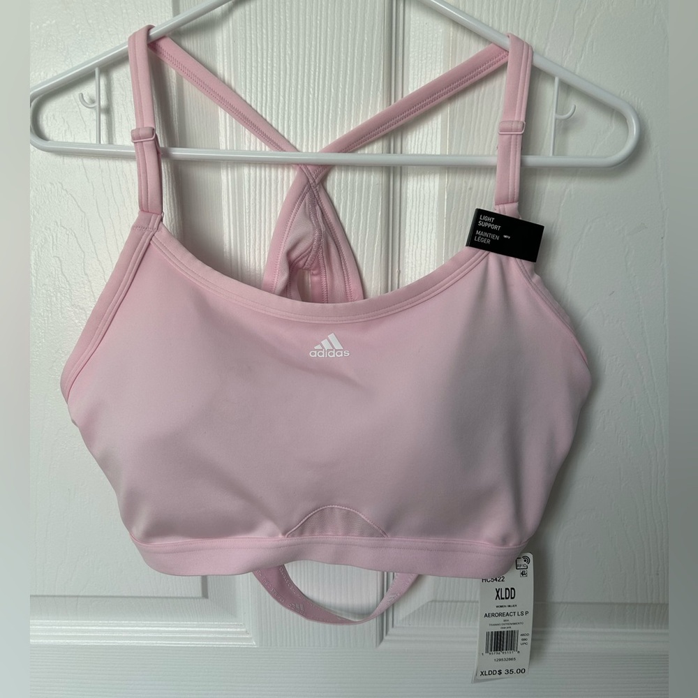 Adidas Pink Aeroreact Athletic Sports Bra Size 48DD NWT